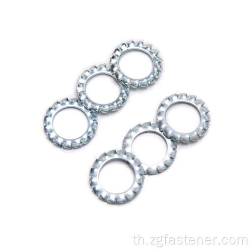 ชุบสังกะสี DIN6797 Internal Teeth Washers Serrated Lock Lock